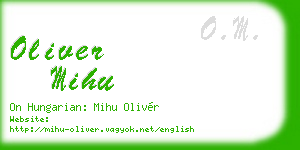 oliver mihu business card